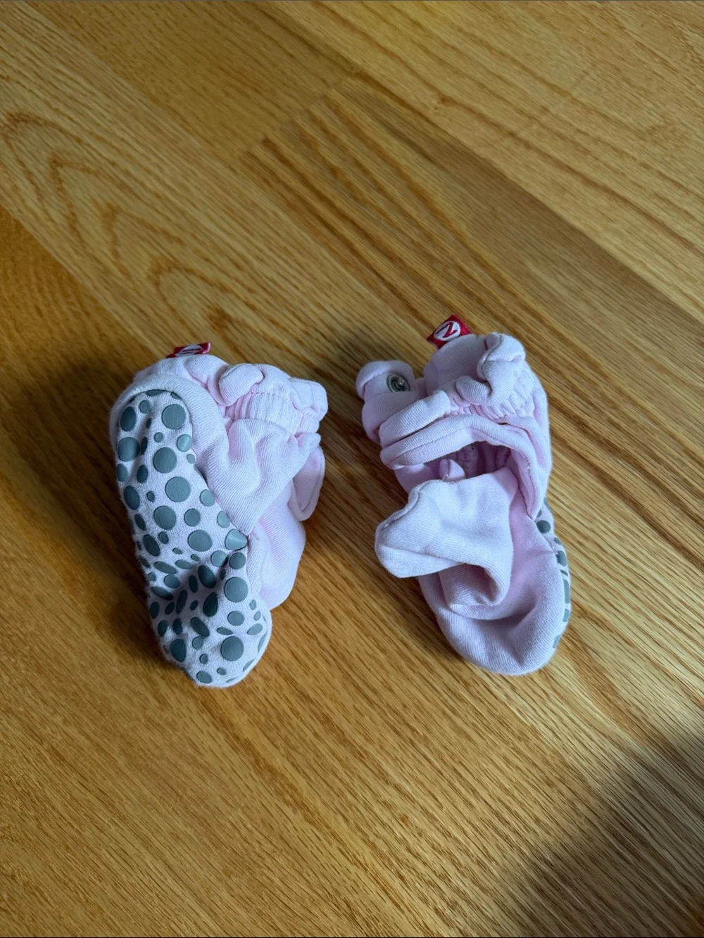 Zutano Pink Baby Non-Slip Soft Booties